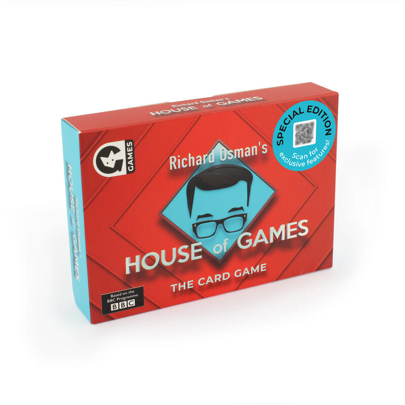 House of games card game angled box on white background