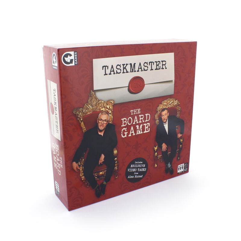 Taskmaster board game lifestyle image people hoping on foot completing a task