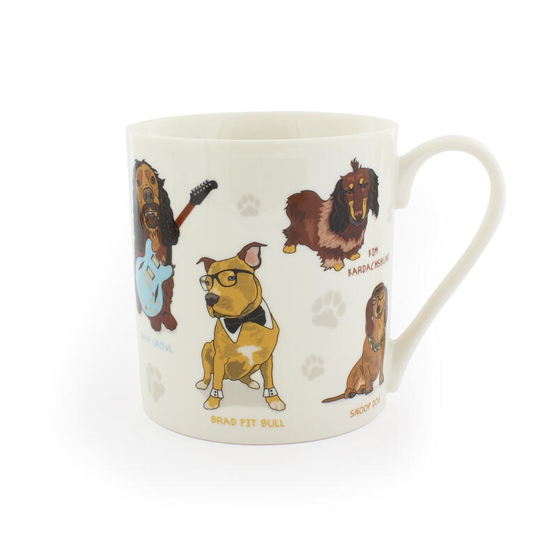 Ginger Fox Celebri Dogs Mug  Box and Mug Angled Front View