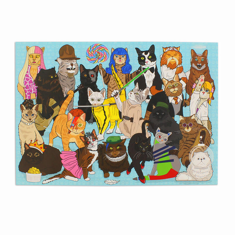 Ginger Fox Celebri Cats Puzzle Top View