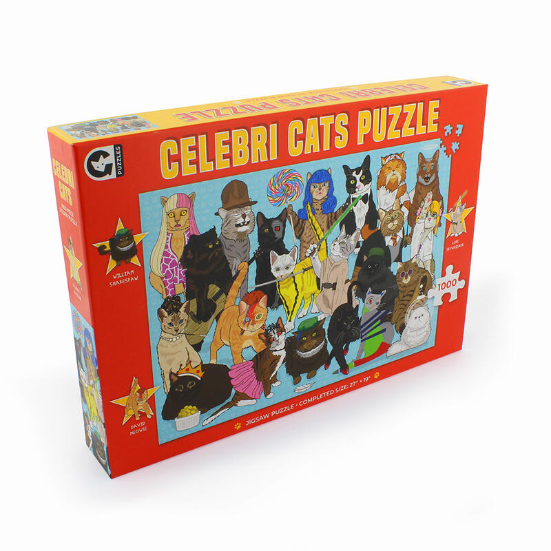 Ginger Fox Celebri Cats Puzzle Box Angled View