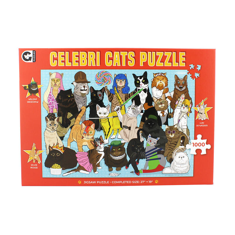 Ginger Fox Celebri Cats Puzzle Box Front View