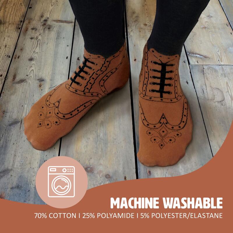 Ginger Fox brogue socks with machine washable symbol