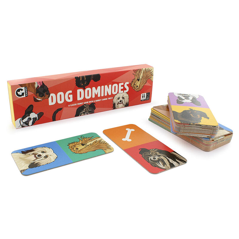 Ginger Fox Dog Dominoes Box and Content Angled View